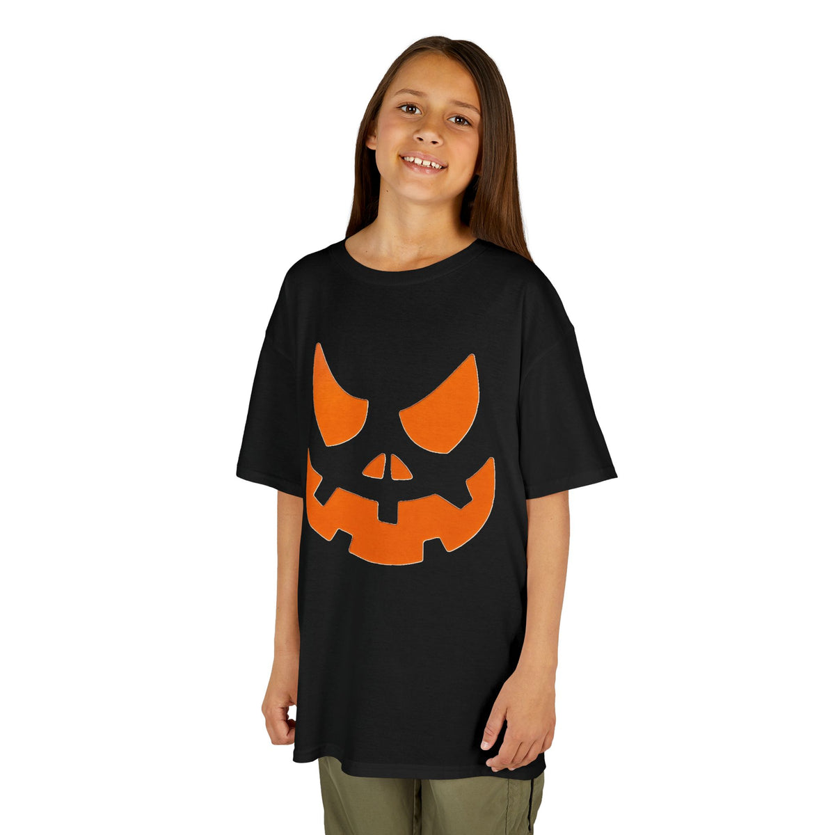 Jack-o'-Lantern Face Kids Tee | Halloween Pumpkin Shirt