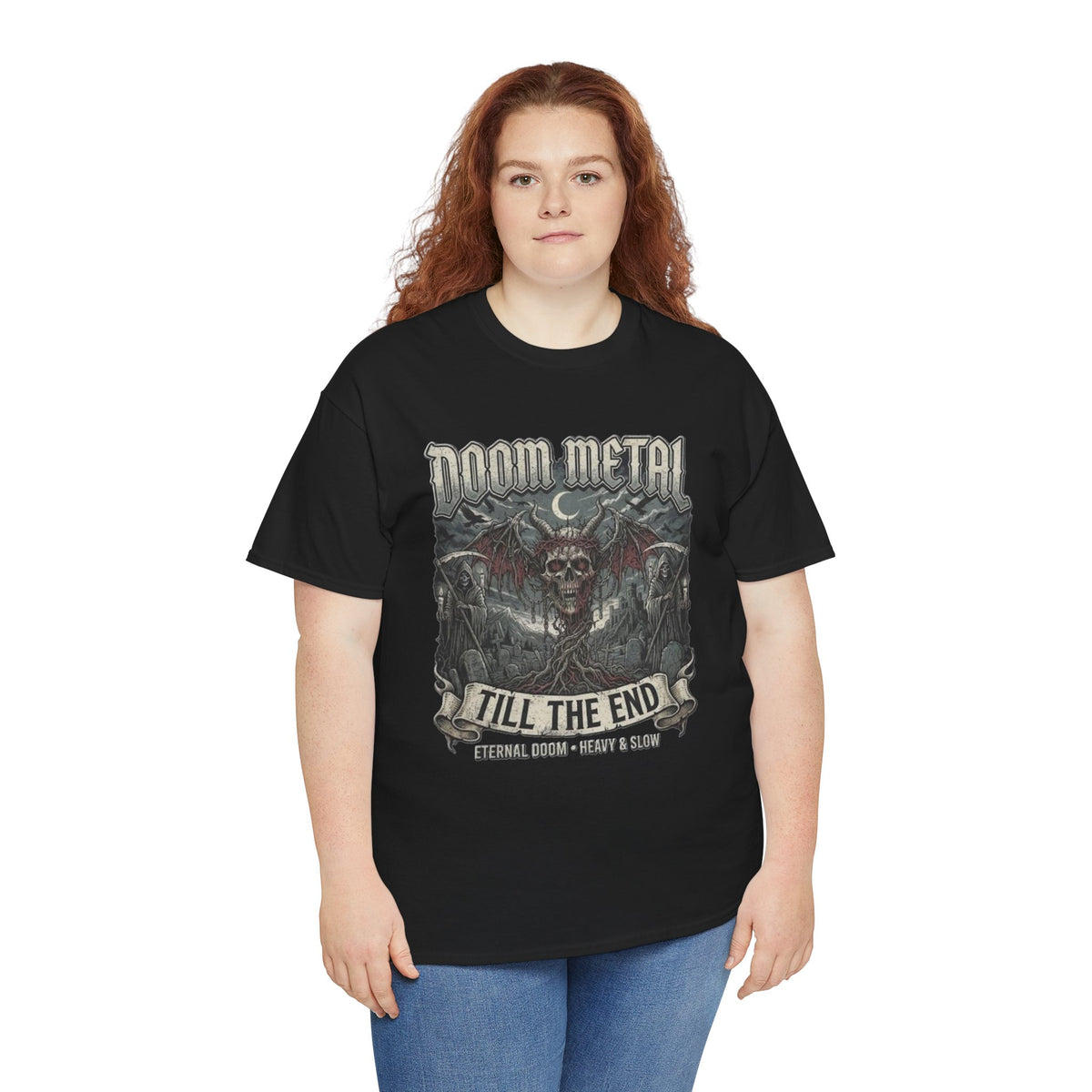 Doom Metal Till The End Double Sided T-Shirt | Doom Metal Band Logos Tee
