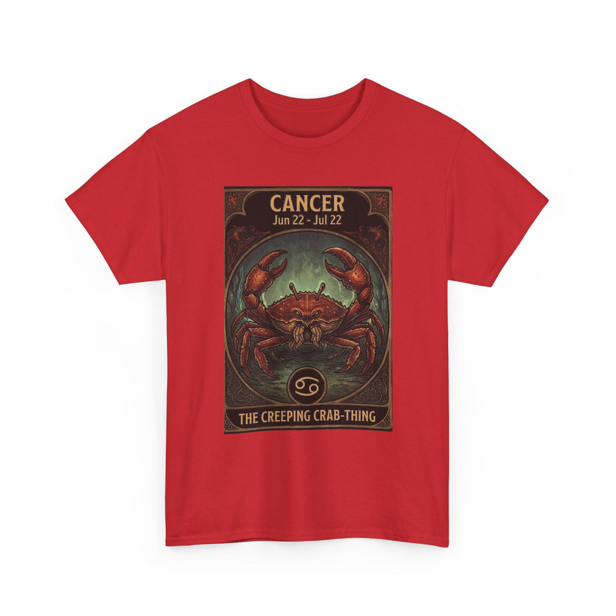 Camiseta con ilustración del cangrejo del zodiaco Cáncer | Diseño de póster de astrología para Halloween