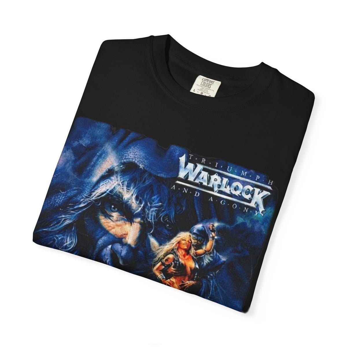 Warlock Triumph & Agony Artwork T-Shirt | Classic German Heavy Metal - Doro Pesch