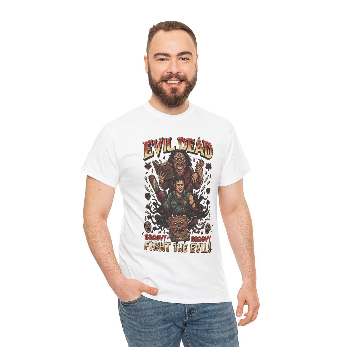 Evil Dead horror poster Tee | Ash vs Deadites cult classic movie shirt