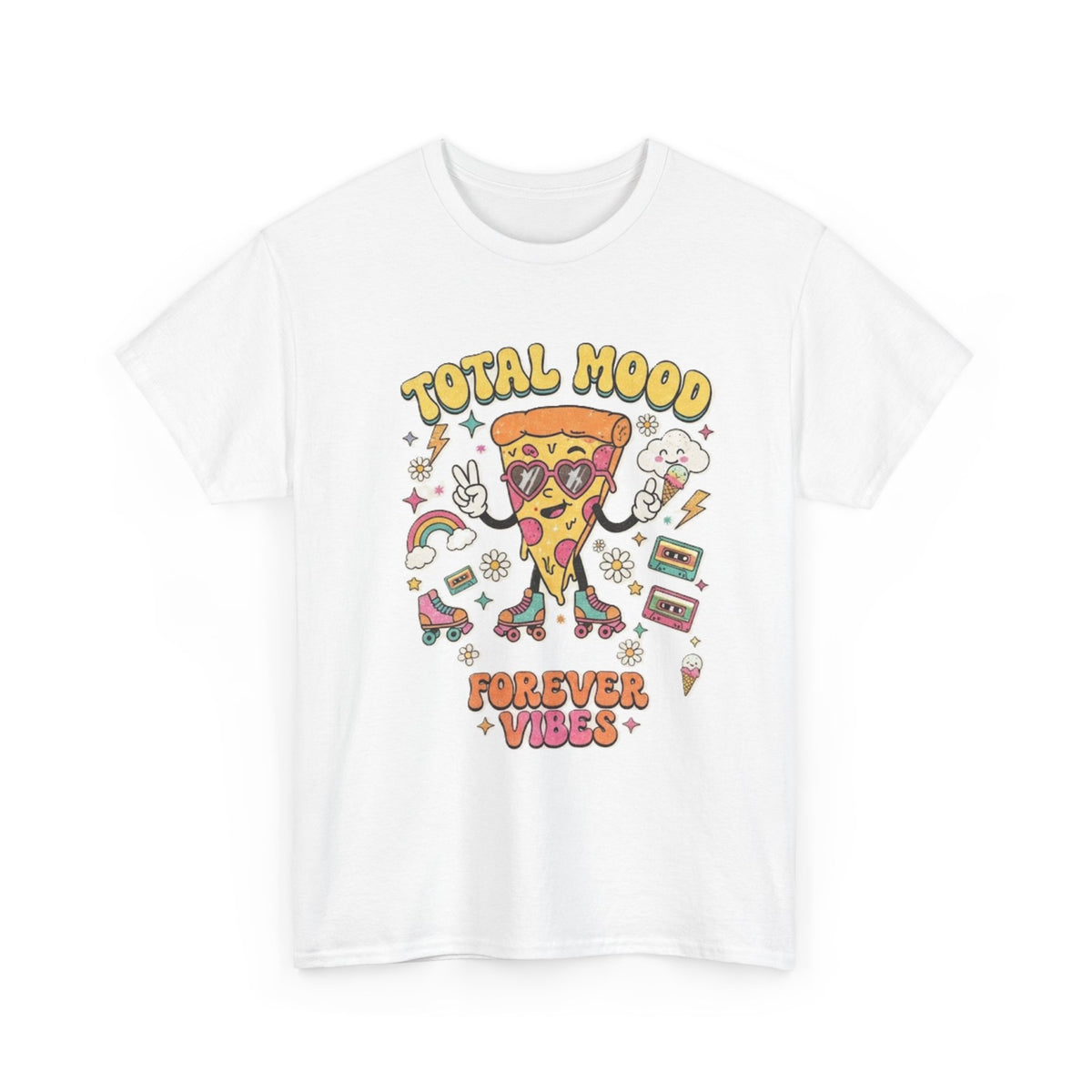 Total Mood Pizza Slice Tee | Forever Vibes retro skateboard graphics
