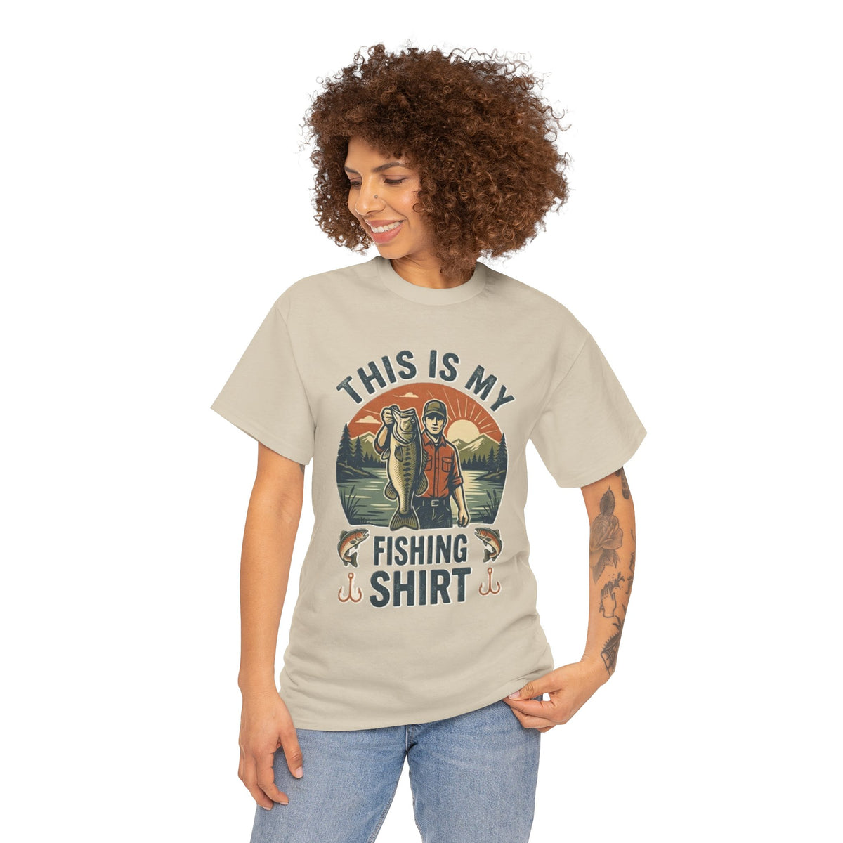 This Is My Lucky Fishing Shirt Tee | Vintage Fisherman Lake Design