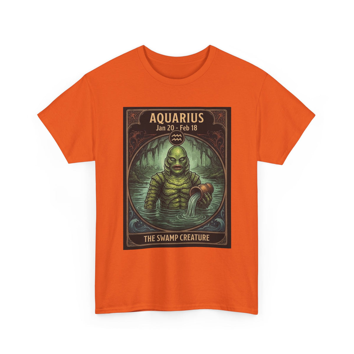 Aquarius The Swamp Creature T-Shirt | Halloween Zodiac Monster Poster