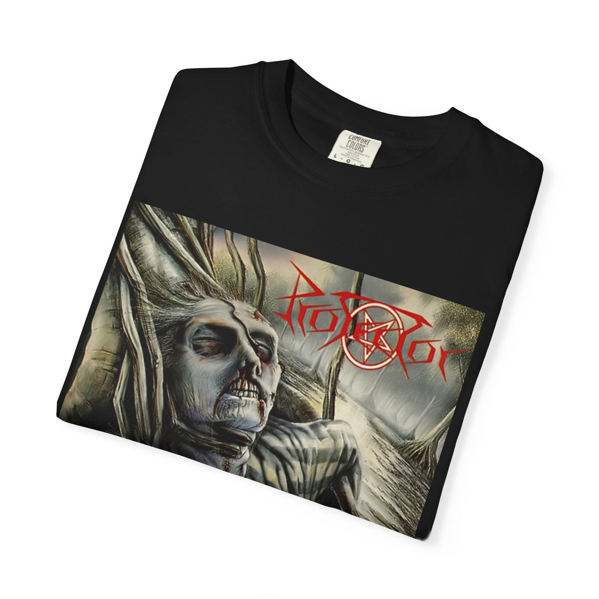 Camiseta con el arte del álbum Shedding of Skin de Protector | Camiseta con el diseño de portada de la banda alemana de death thrash metal