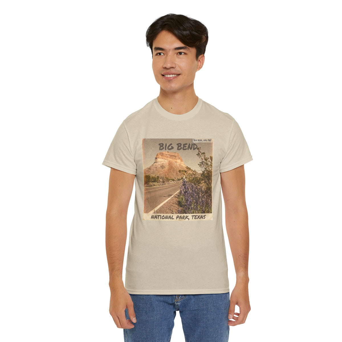 Camiseta vintage con foto de carretera del Parque Nacional Big Bend | Paisaje desértico de Texas