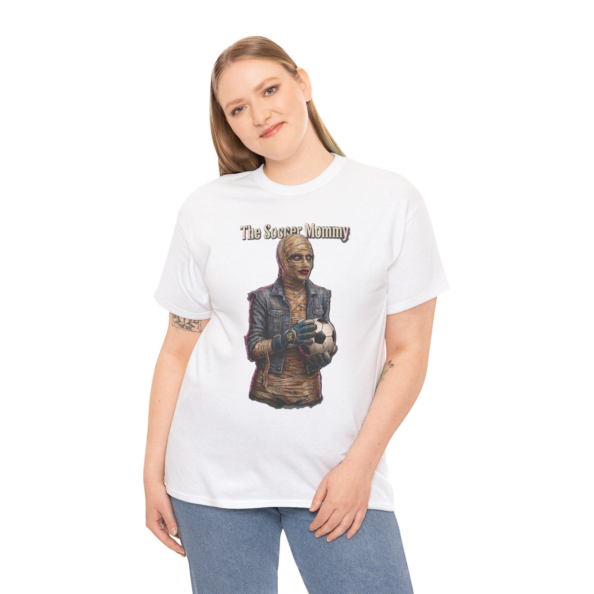 T-shirt Soccer Mommy | Illustration de joueur vintage, t-shirt pour fan de football