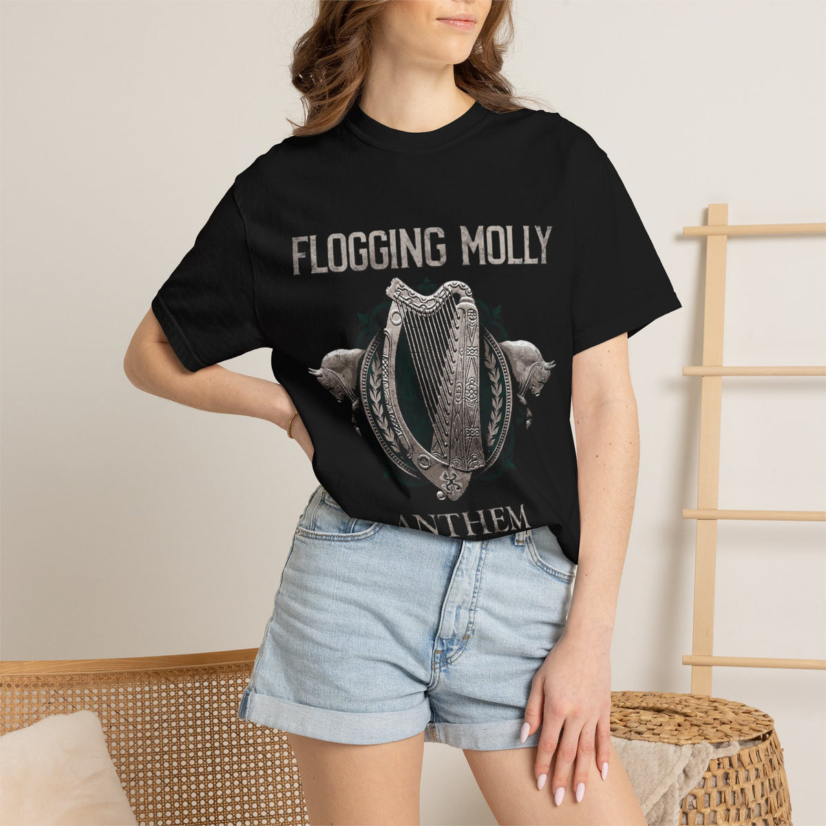 Flogging Molly Anthem T-shirt | Irish Celtic Harp Punk Rock Tee