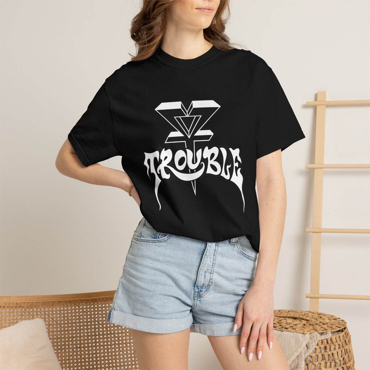 Trouble Logo Doom Metal T-shirt | Gothic Diamond Stoner Doom Metal Graphic Tee