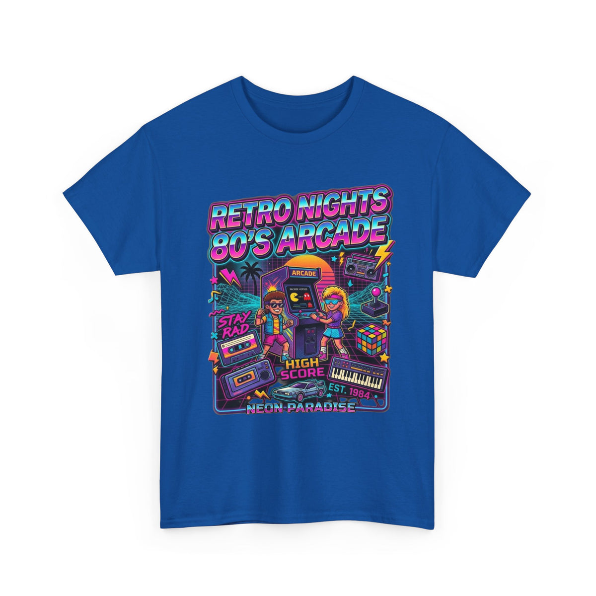 Retro Nights 80s Arcade Tee | Vaporwave Neon Gaming Graphic Shirt