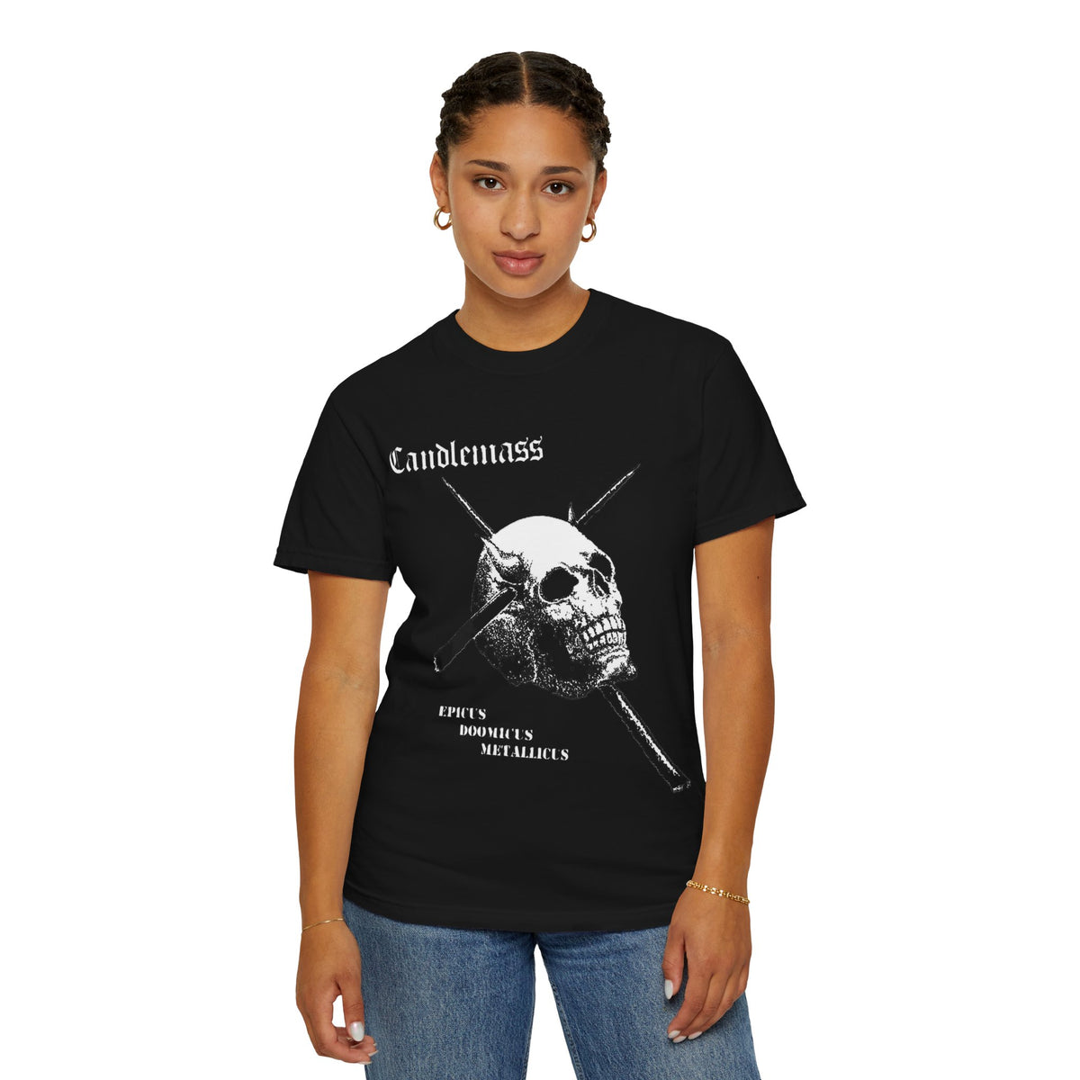 Candlemas Skull and Crossbones Graphic T-Shirt / Epicus Doomicus Metallicus