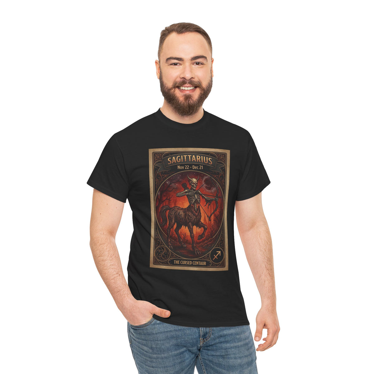 T-shirt illustration Archer du Sagittaire | Chemise horoscope centaure signe du zodiaque Halloween
