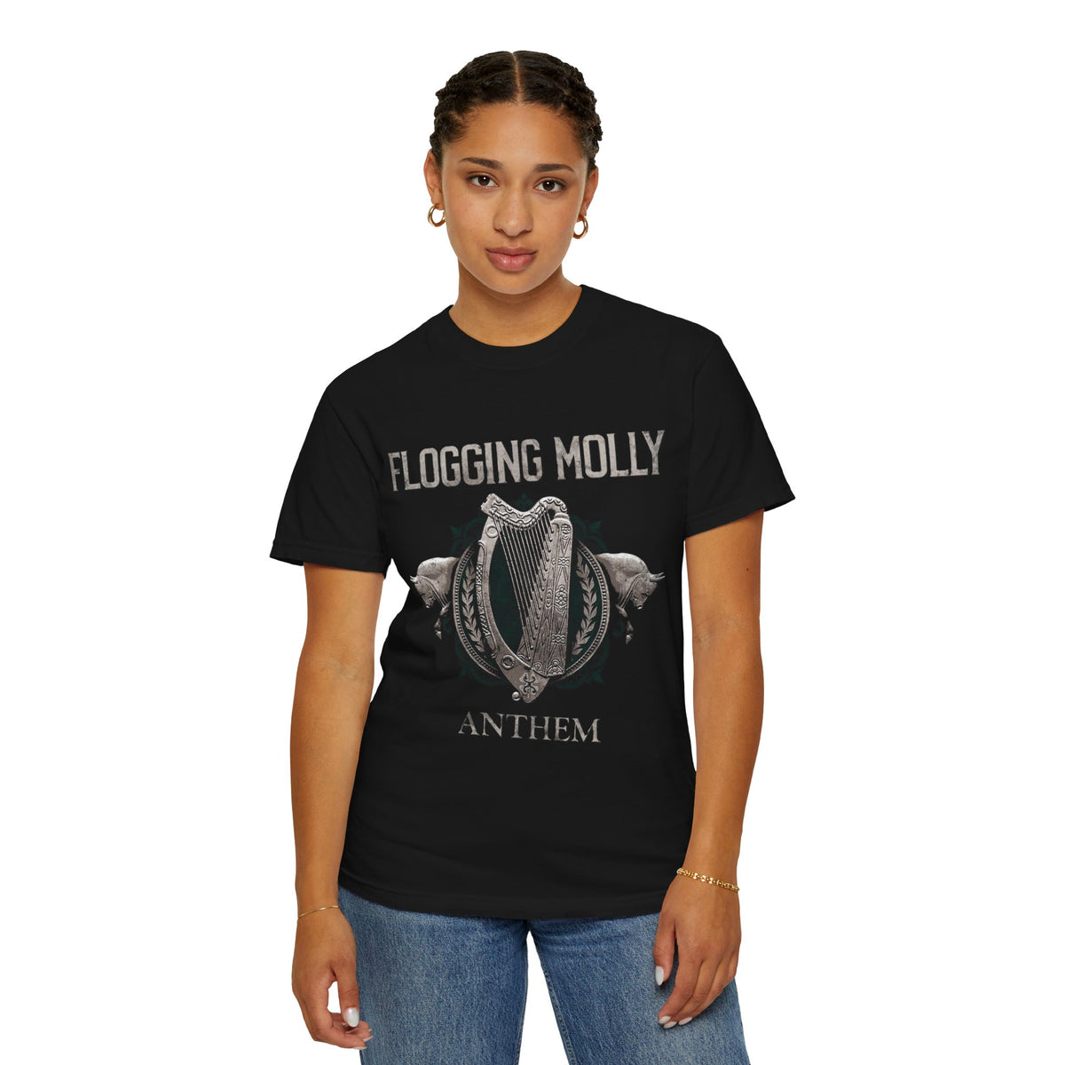 Flogging Molly Anthem T-shirt | Irish Celtic Harp Punk Rock Tee