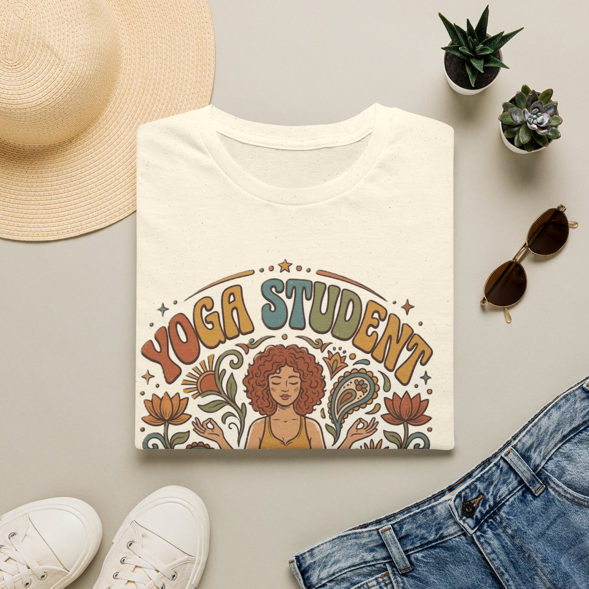 Yoga Student T-Shirt | Retro Lotus Meditation Graphic