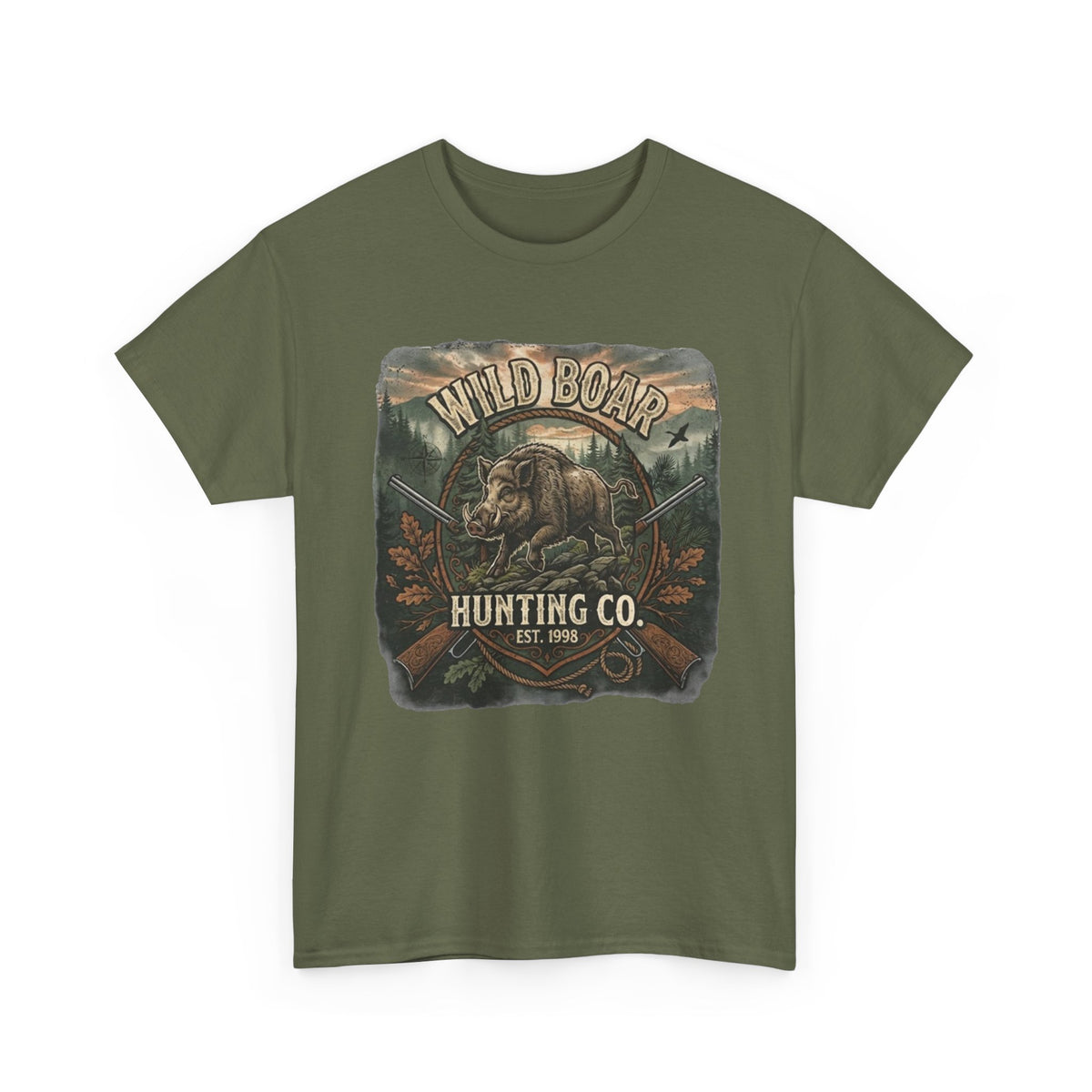 T-shirt Wild Boar Hunting Co. | Tee-shirt vintage à motif chasse en plein air