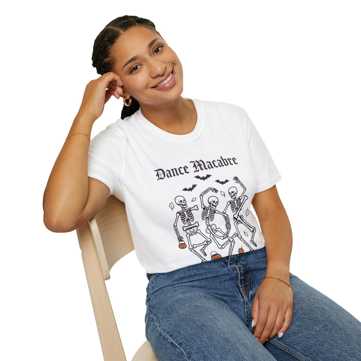 T-shirt Danse Macabre squelettes | Haut Halloween danse de la mort crânes