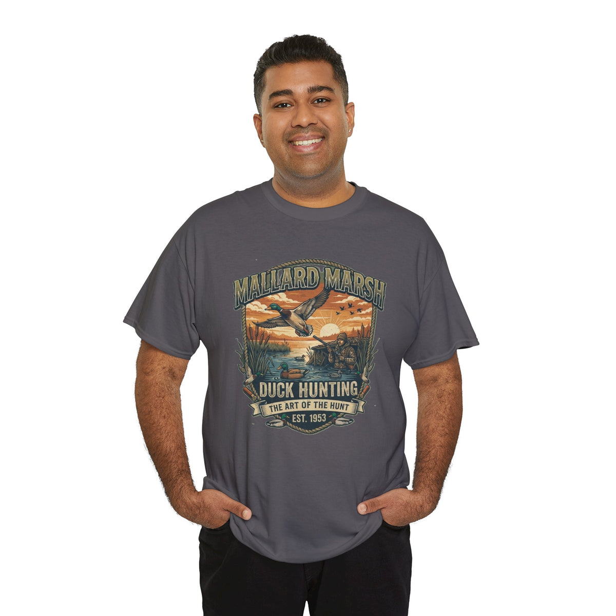 Mallard Marsh Duck Hunting Tee | Vintage Waterfowl Design