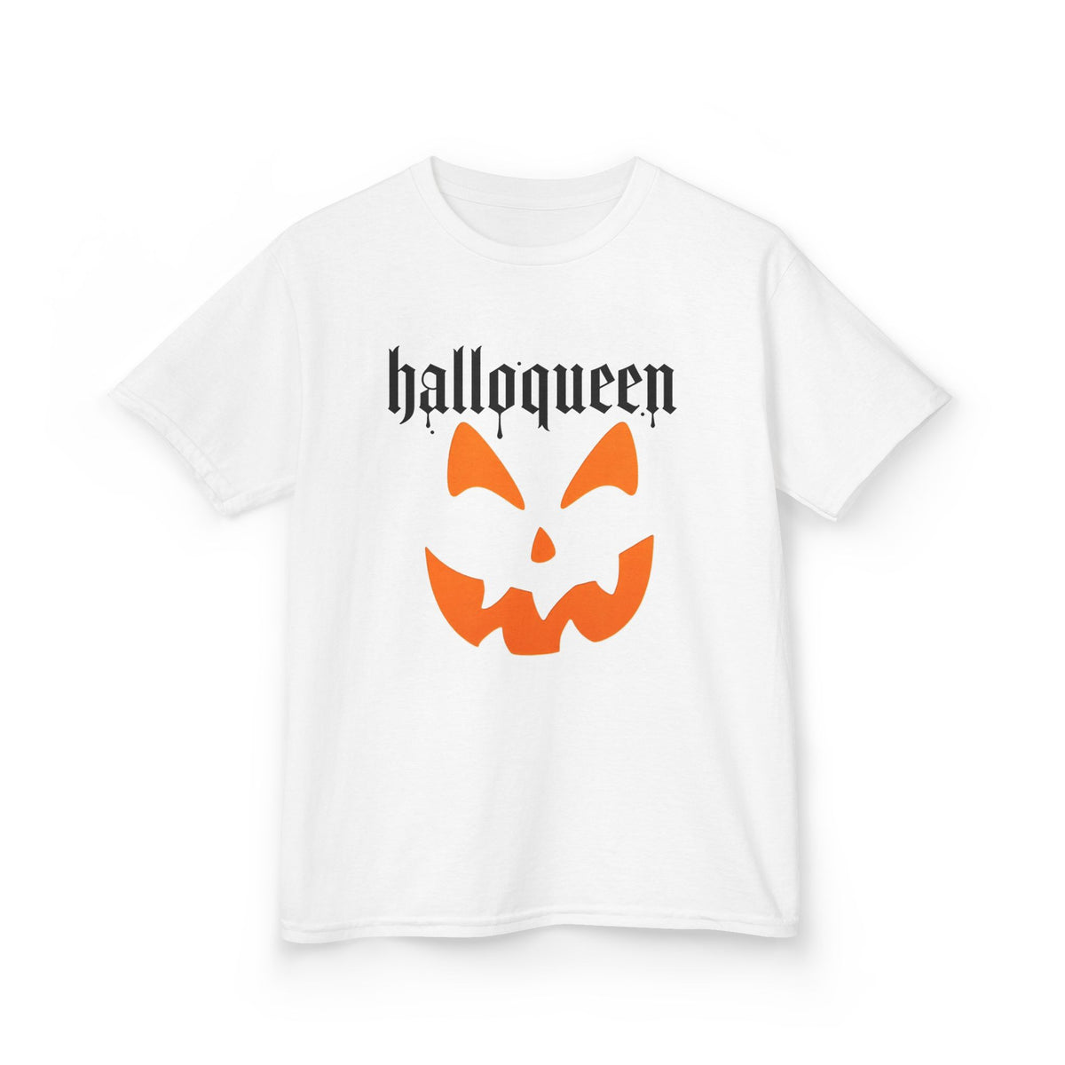 Camiseta infantil Halloqueen con cara de calabaza | Camiseta de Halloween de Jack-o'-lantern