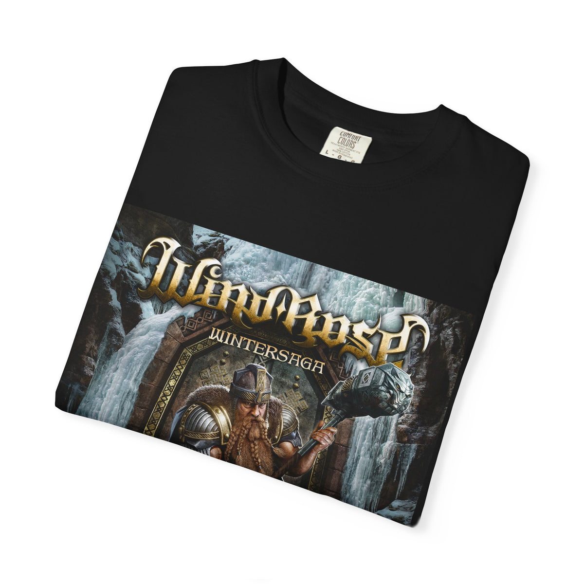Wind Rose Winter Saga Viking Warrior T-shirt | Norse Metal Album Artwork