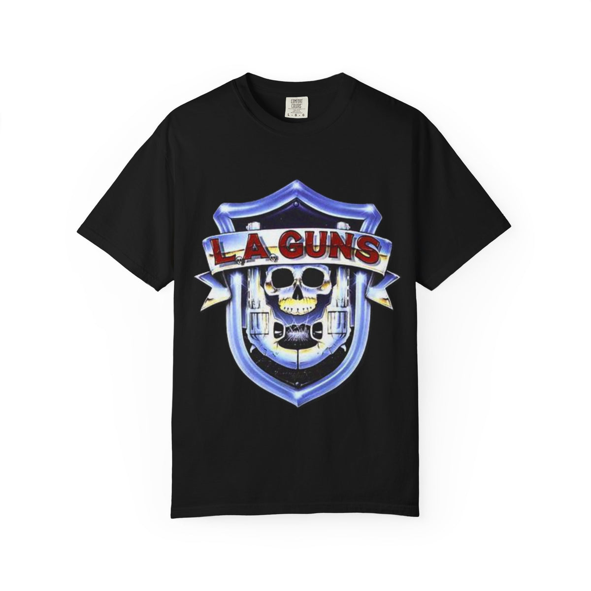 L.A Guns Skull Shield T-shirt | Hard Rock Band Logo Tee