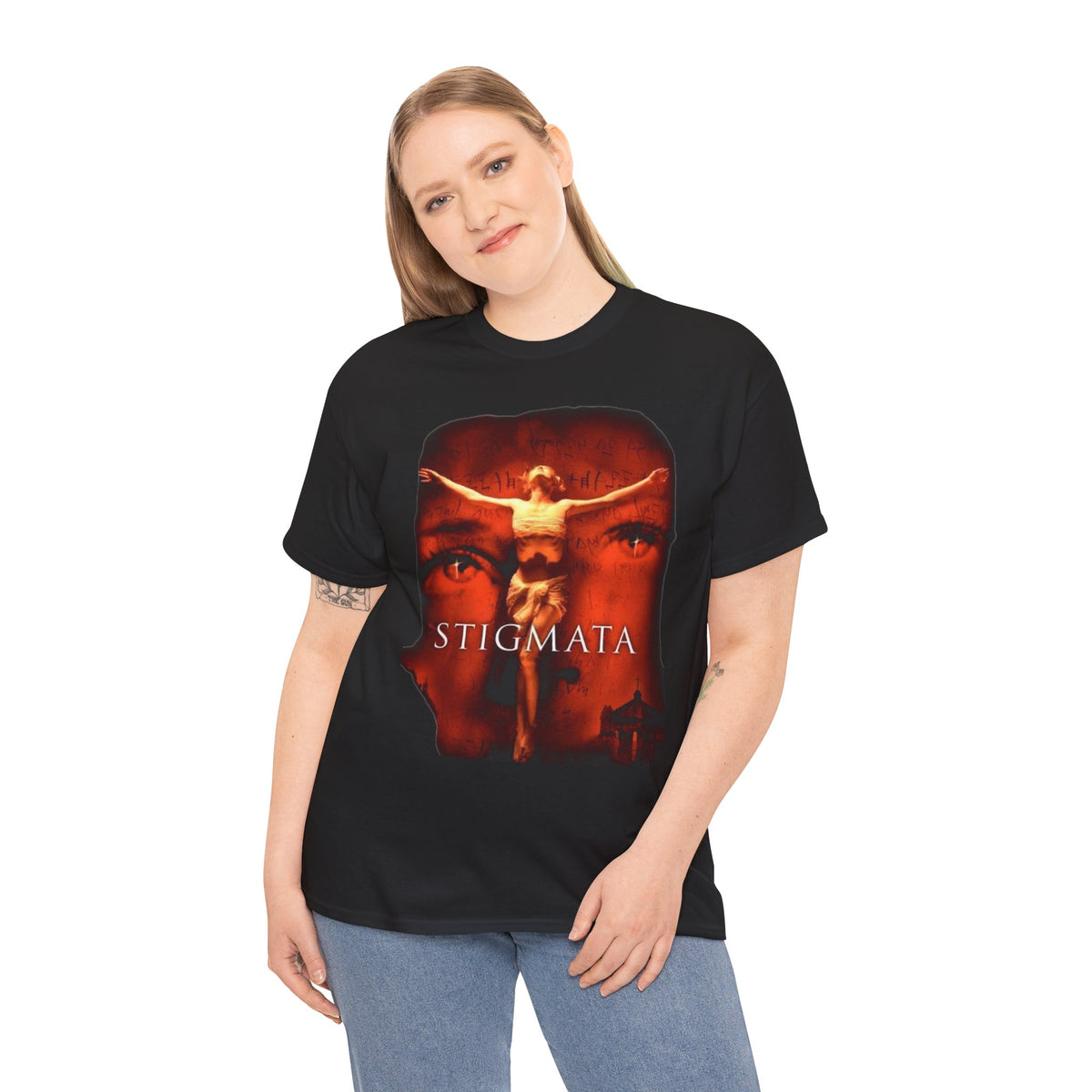 Stigmata Crucifixion Graphic Tee | Religious Horror Movie Poster Shirt