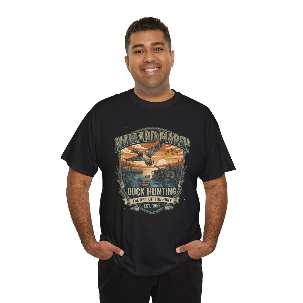 Mallard Marsh Duck Hunting Tee | Vintage Waterfowl Design