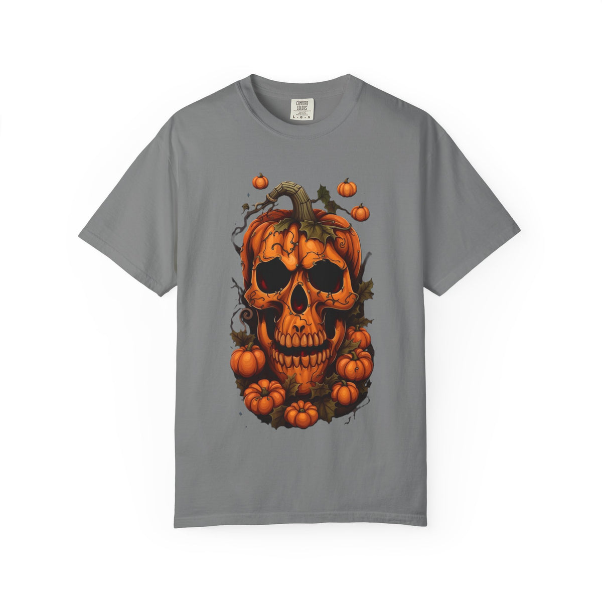 T-shirt tête de citrouille | Tee-shirt tête de mort citrouille, design citrouille d'Halloween