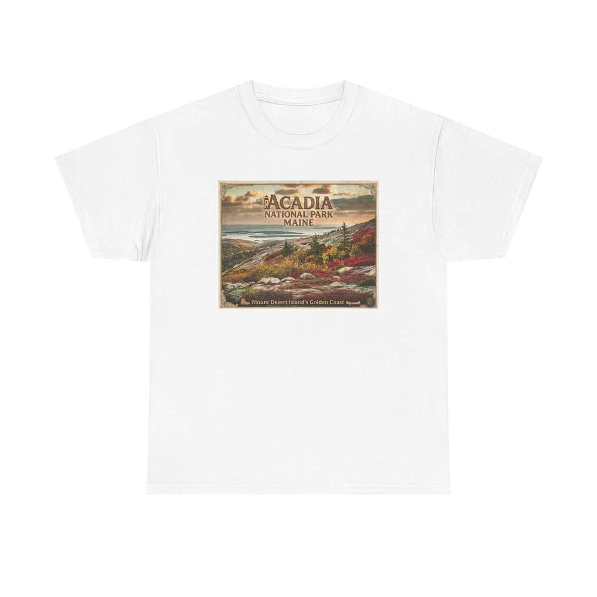 T-shirt vintage à motif paysager du parc national d'Acadia, Maine | T-shirt de parc national