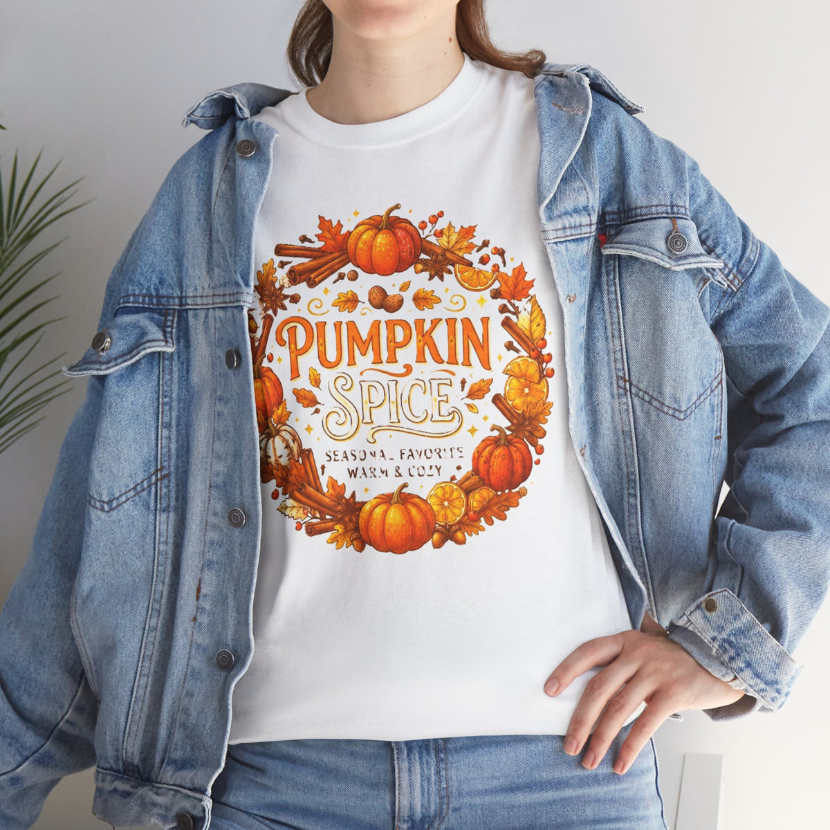 Pumpkin Spice Wreath Tee | Fall Pumpkin Autumn Leaves Shirt