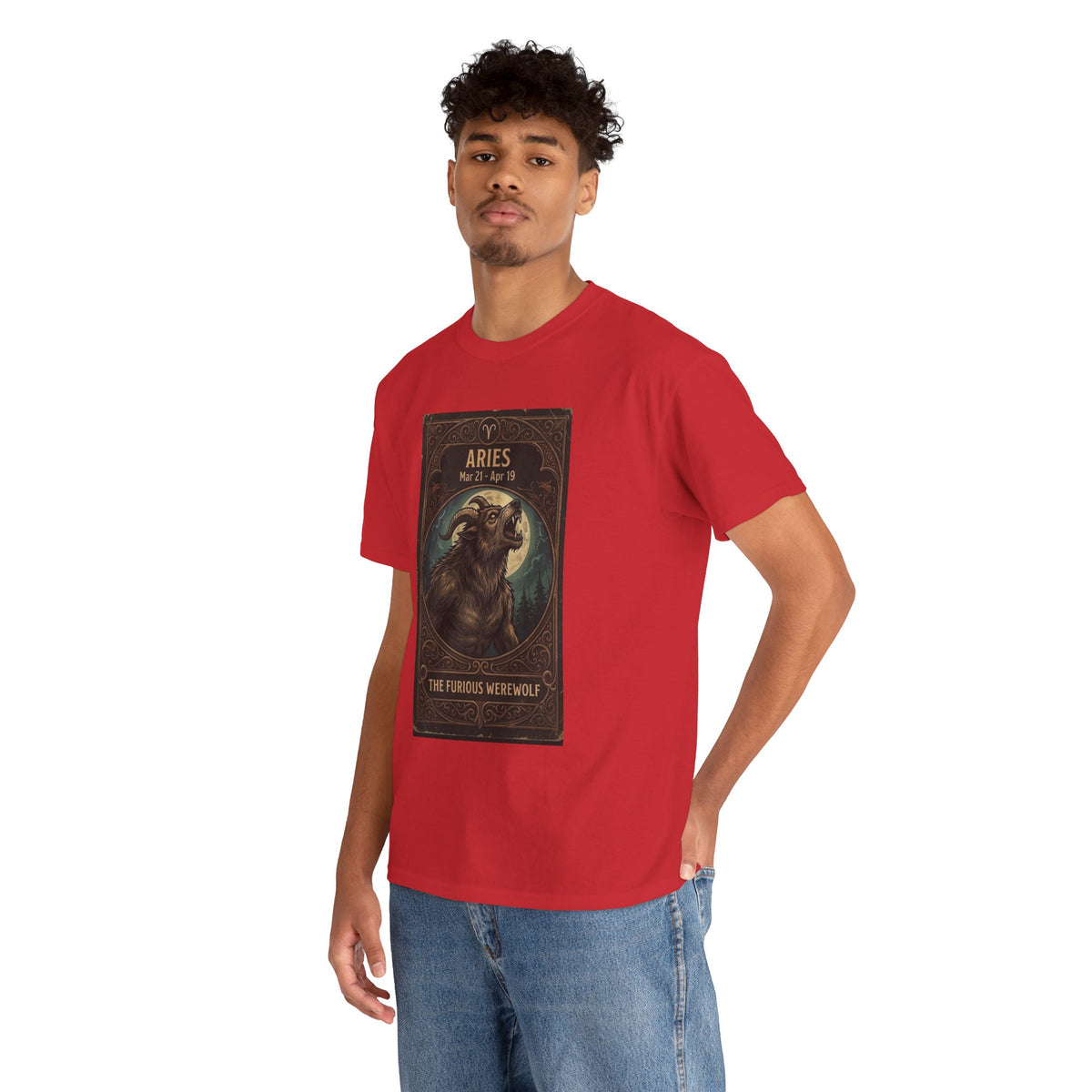 Aries The Furious Werewolf T-Shirt | Halloween Zodiac Ram Astrology Tee