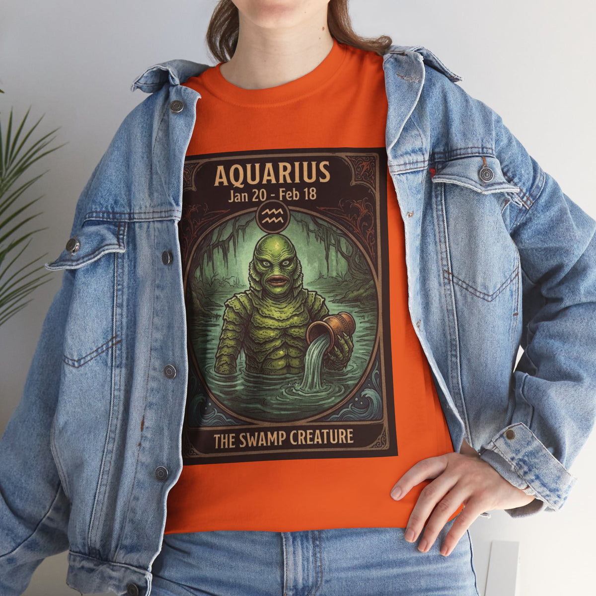 Aquarius The Swamp Creature T-Shirt | Halloween Zodiac Monster Poster