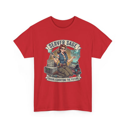 Server Sage Troubleshooting the Future T-Shirt | IT Technician Retro Tech Shirt