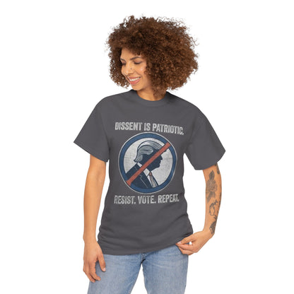 T-shirt « La dissidence est patriotique, résistez, votez, recommencez » | Haut pour manifestation politique