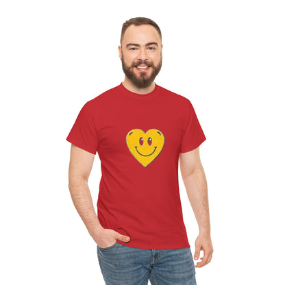 Yellow Smiley Heart Tee | Cute Happy Face Shirt, Retro Emojis