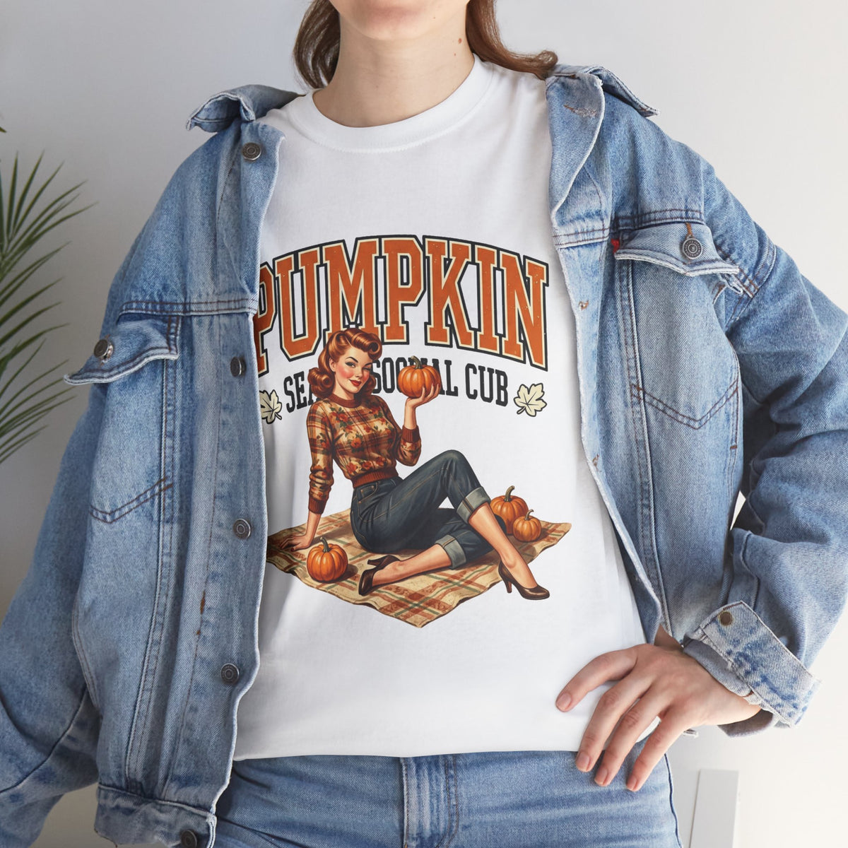 Pumpkin Seasonal Pinup Tee | Fall Pumpkin Patch Retro Graphic