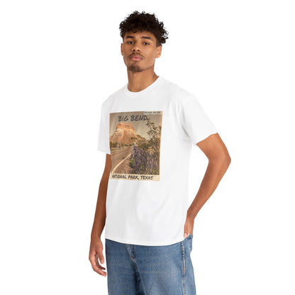 Camiseta vintage con foto de carretera del Parque Nacional Big Bend | Paisaje desértico de Texas