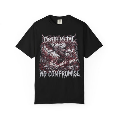 Camiseta de doble cara Death Metal No Compromise | Camiseta con collage de logotipos de bandas de Death Metal de Florida