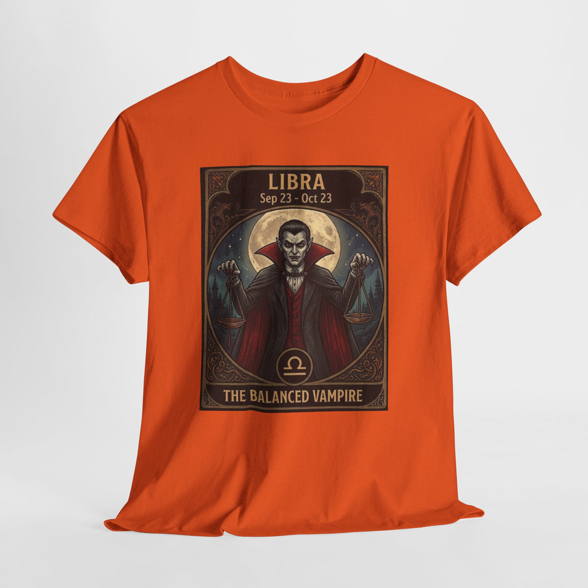 Camiseta de Libra, el vampiro equilibrado | Halloween Astrología Zodíaco Vampiro