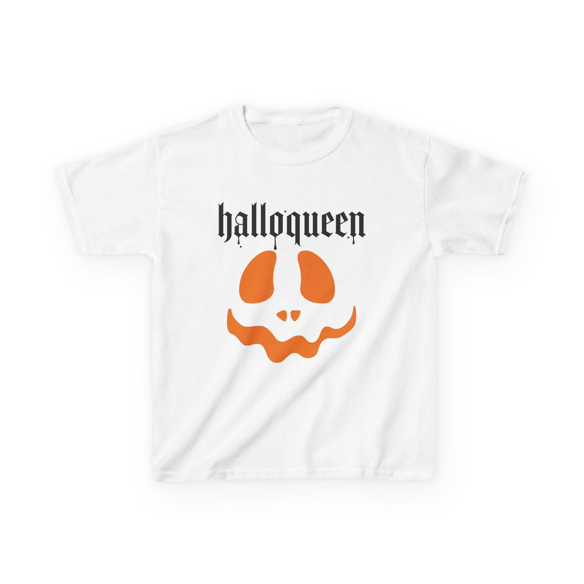 halloqueen pumpkin face Kids Tee | Halloween kids shirt