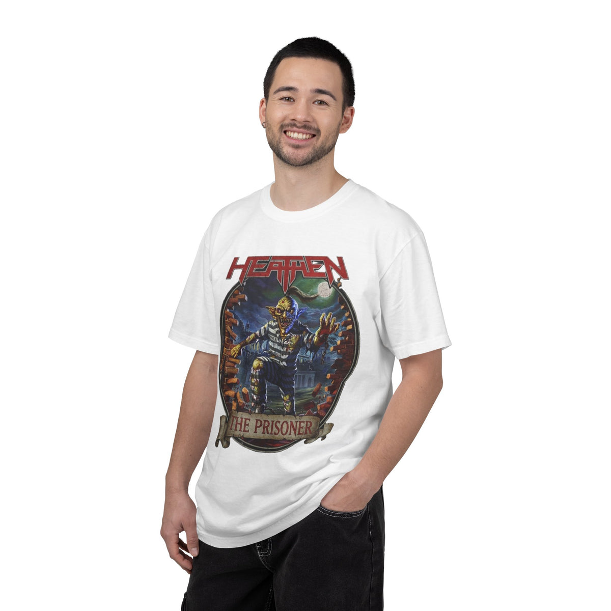 T-shirt avec pochette de l'album The Prisoner de Heathen | T-shirt graphique de groupe de Heavy Metal