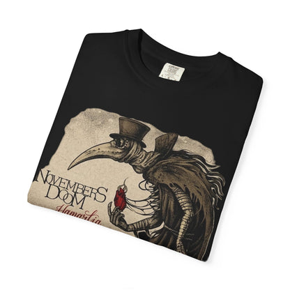 T-shirt du groupe de gothic doom metal Novembers Doom avec l'illustration médiévale de l'album Hamartia