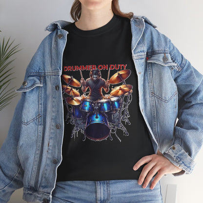 Drummer on Duty Drummer Tee | Drum Set Graphic Tee