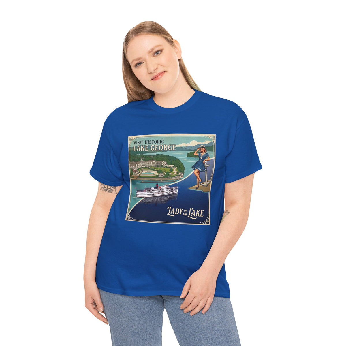 Lake George Upstate NY National / Lady of the Lake vintage poster T-Shirt | Lake George pin up