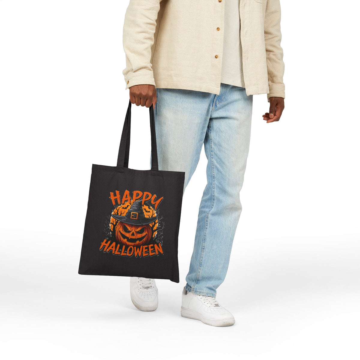Happy Halloween Trick or Treat Cotton Canvas Tote Bag
