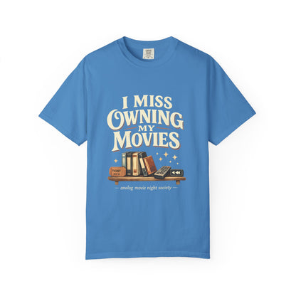 Camiseta "I Miss Owning My Movies", Camiseta vintage de noche de cine, Regalo para amantes de VHS y DVD, Camiseta para coleccionistas de cine, Camiseta de la sociedad de noche de cine analógico