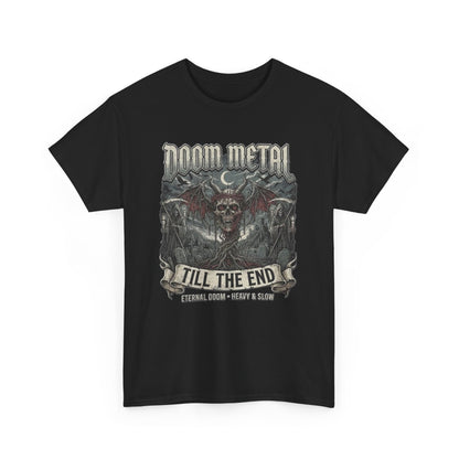 Doom Metal Till The End Double Sided T-Shirt | Doom Metal Band Logos Tee