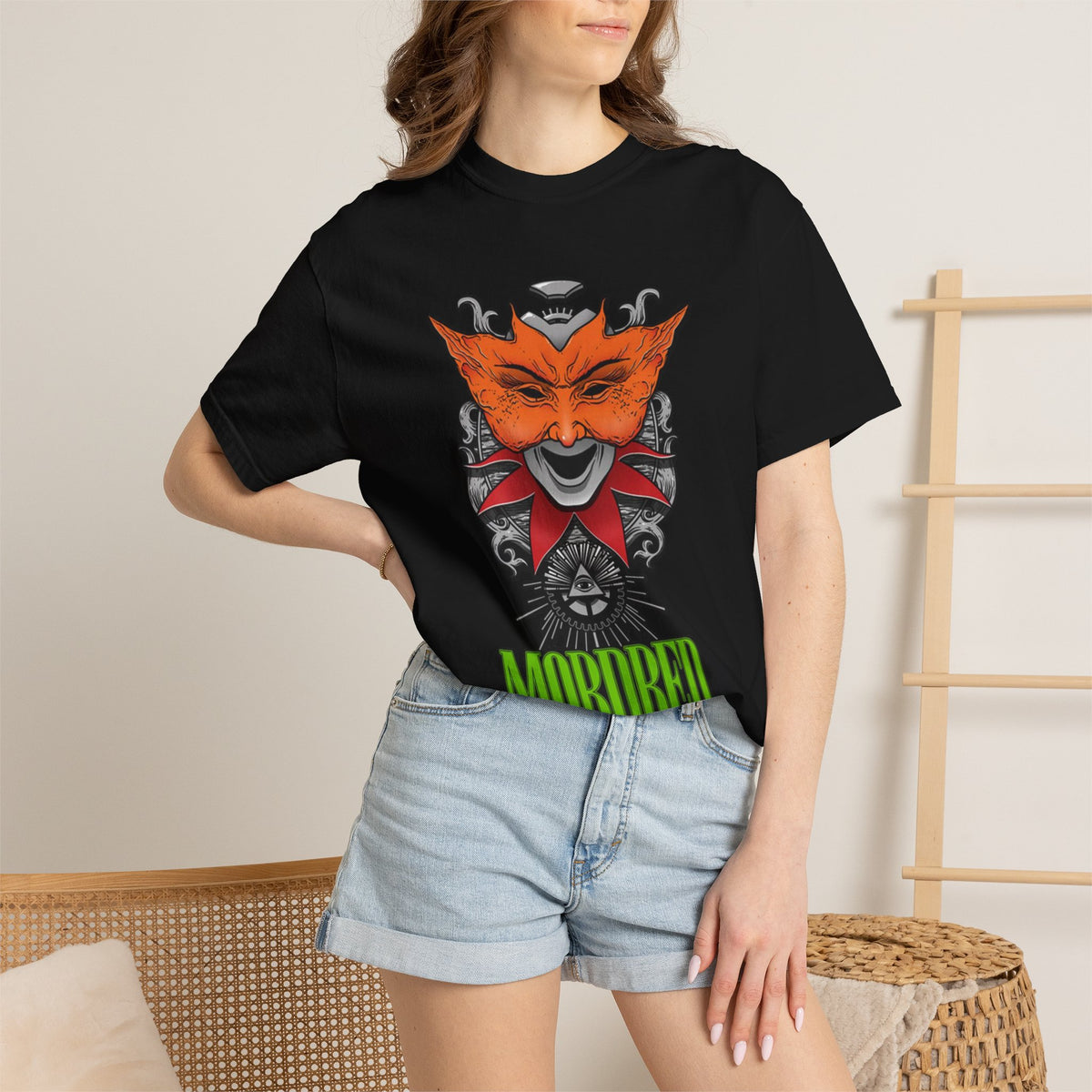 Camiseta de Thrash Metal de Mordred con máscara de zorro | Ilustración de banda de Thrash Metal de embaucador mítico