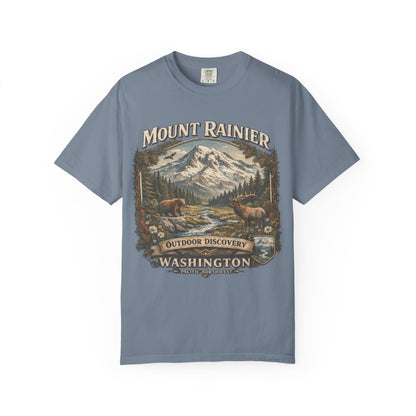 Camiseta del Monte Rainier, playera Comfort Colors de la naturaleza de Washington