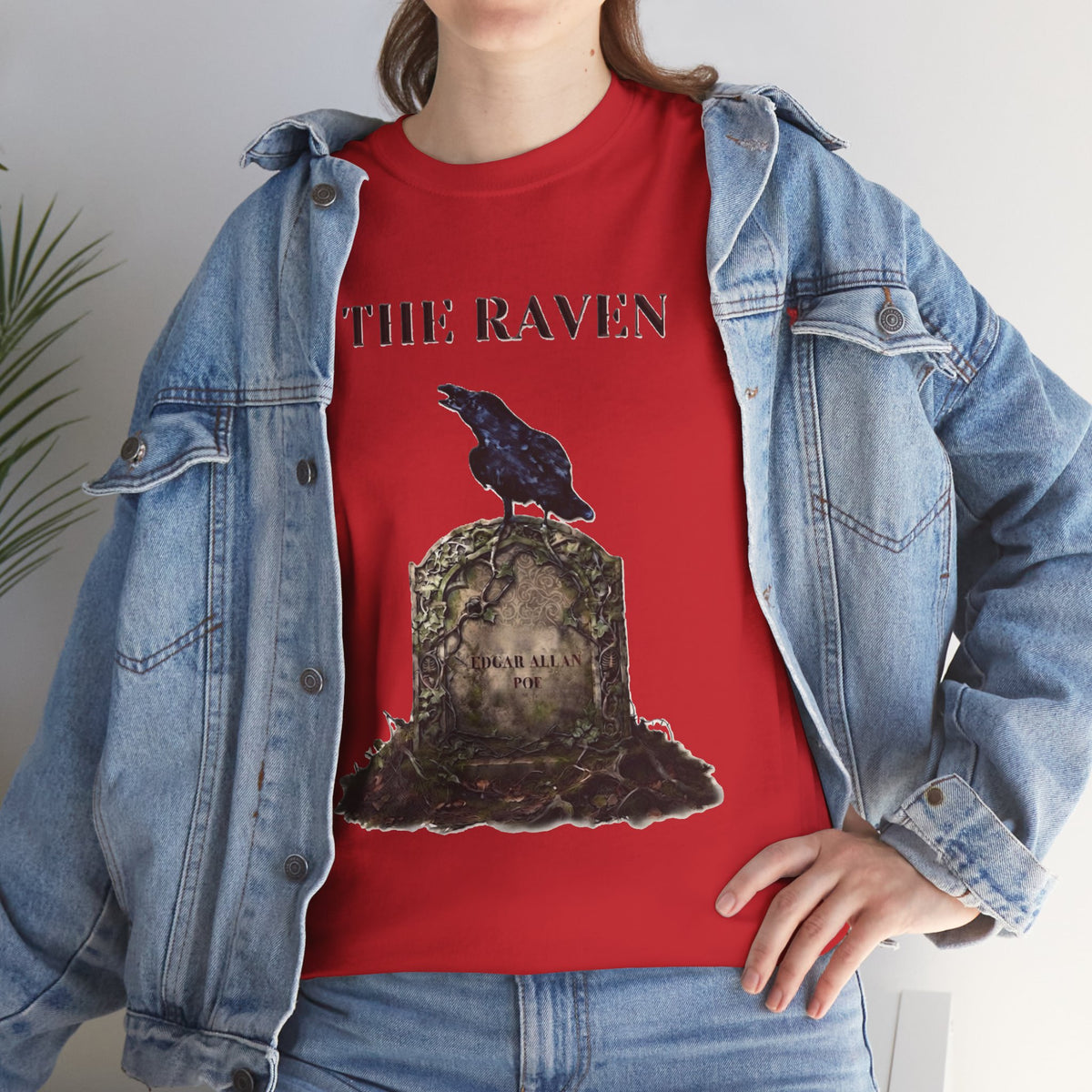 The Raven skull illustration T-Shirt | Edgar Allan Poe literary tee