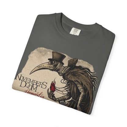 T-shirt du groupe de gothic doom metal Novembers Doom avec l'illustration médiévale de l'album Hamartia